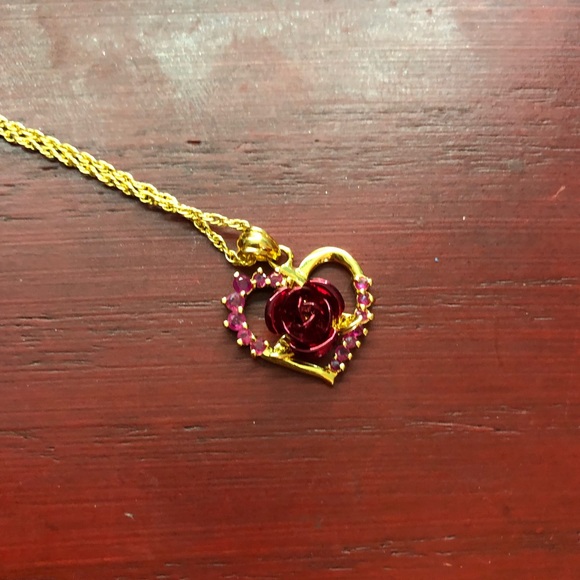 Ruby Pendant Necklace 